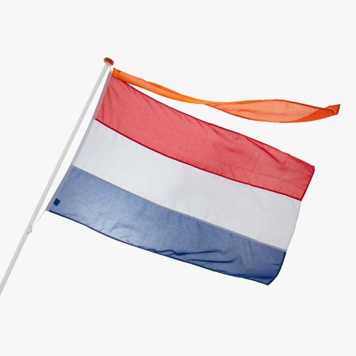 Complete gevel vlaggenstokset met Nederlandse vlag en oranje wimpel