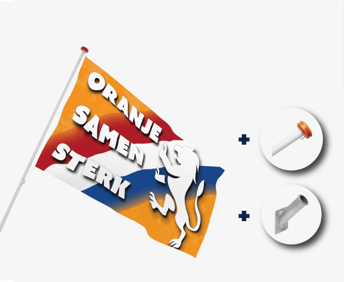 Complete gevel vlaggenstokset met Nederlandse sportvlag