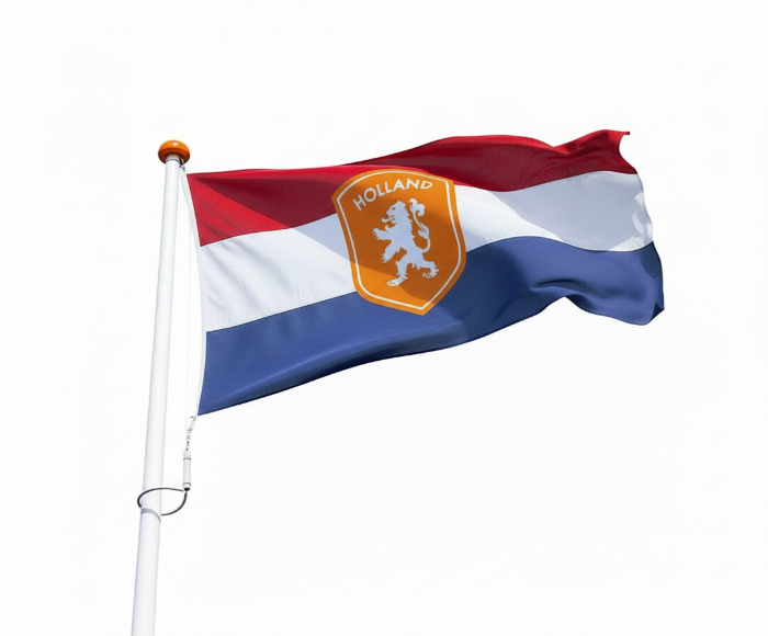 Nederlandse vlag met oranje schild