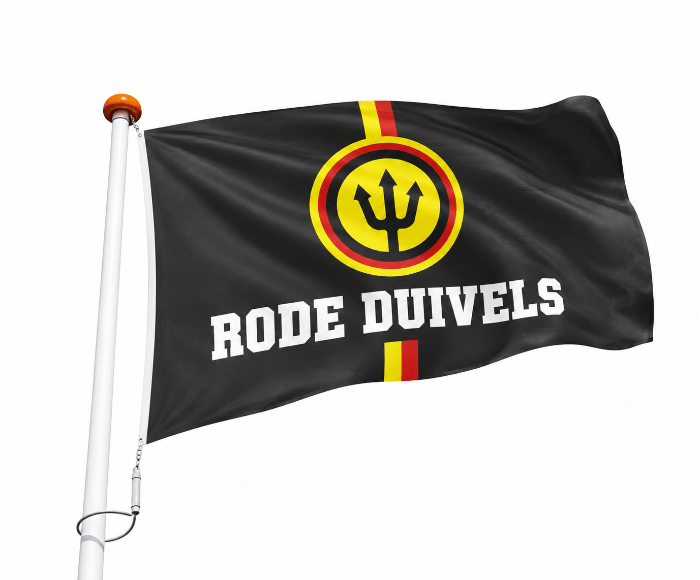 Vlag Rode Duivels - Zwart